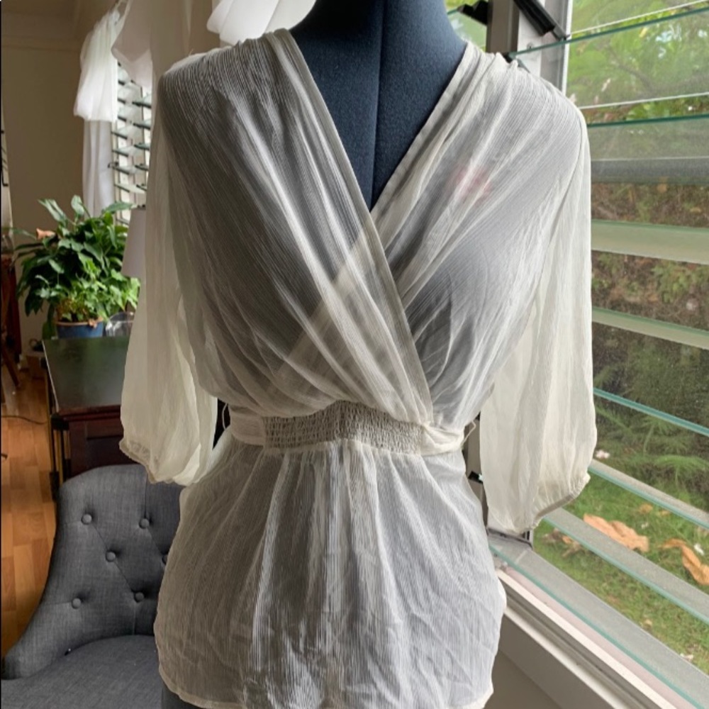 sheer white blouse